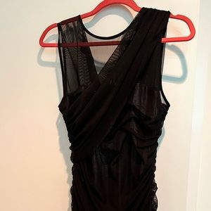 Black mini dress with black silver detail